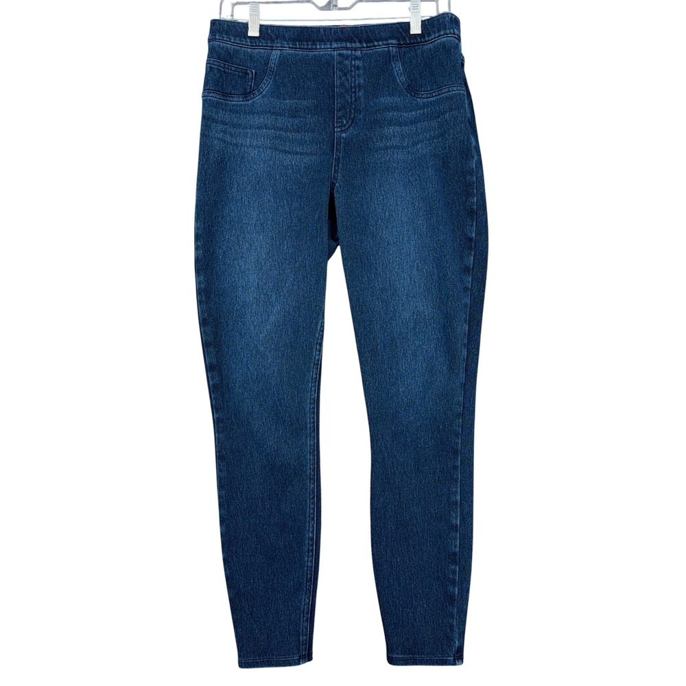 Spanx Jean-ish Leggings Women L Cotton Blend Dark Indigo Blue 20018R